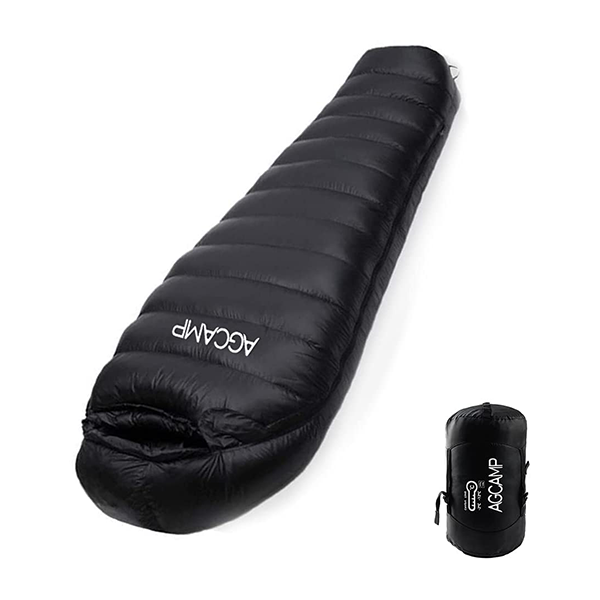AGCAMP 寝袋 マミー型 シュラフ 高級ダウン  充填量1200g ②