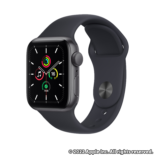 Apple Watch SE(GPSモデル)- 40mmスペースグレイアルミニウムケースとミッドナイトスポーツバンド