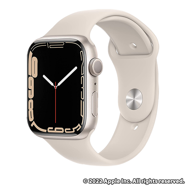 Apple Watch Series 7(GPSモデル) 45mm スターライトアルミニウムケースとスターライトスポーツバンド