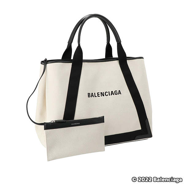 BALENCIAGA トートバッグ ネイビーカバス M ナチュラル & ブラック