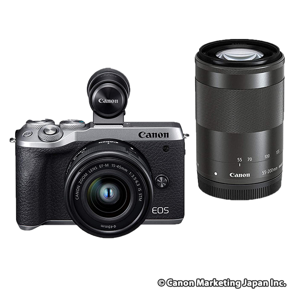Canon ミラーレス一眼カメラ EOS M6 Mark II ダブルズームEVFキット シルバー