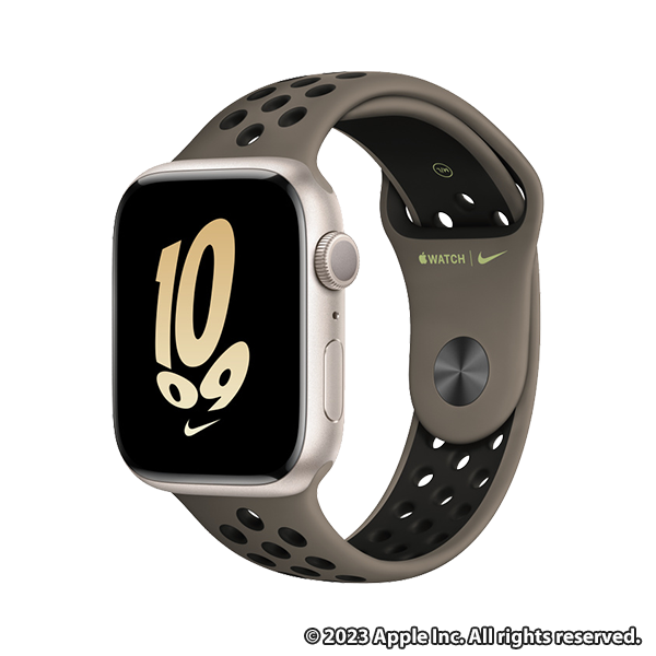 Apple Watch Series 8  45ｍｍ　GPS スターライトアルミニウムケースとNikeスポーツバンド オリーブグレー/ブラック