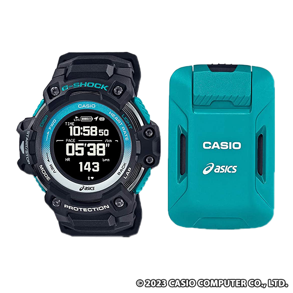 カシオ G-SHOCK × asics GPS&心拍計搭載 ウォッチ+モーションセンサーセット メンズ ブラック