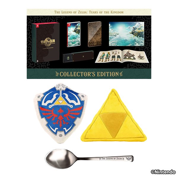 ゼルダの伝説 Tears of the Kingdom Collector's Edition＋ぬいぐるみクッション+ステンレスカトラリースプーン