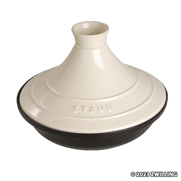 ストウブ  Staub タジン鍋 28cm セラミックドーム IH対応 ホーロー鍋　クリーム