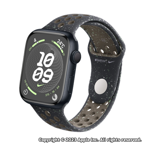 Apple Watch Series 9 (GPSモデル) 45mmミッドナイトアルミニウムケースとミッドナイトスカイNikeスポーツバンド M/L