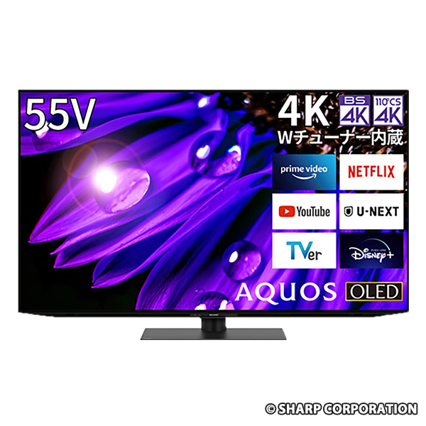 ＳＨＡＲＰ有機ELテレビ AQUOS 4T-C55EQ1 ［55V型 4K対応 BS・CS 4Kチューナー内蔵 YouTube対応 Bluetooth対応］