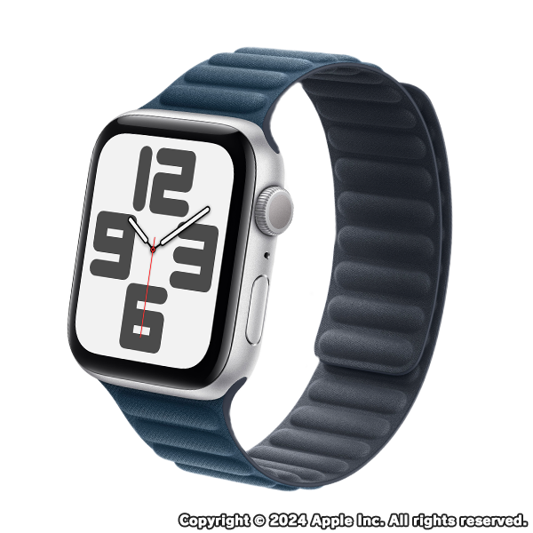 Apple Watch SE GPSモデル 44mmシルバーアルミニウムケースとパシフィックブルーマグネティックリンク M/L