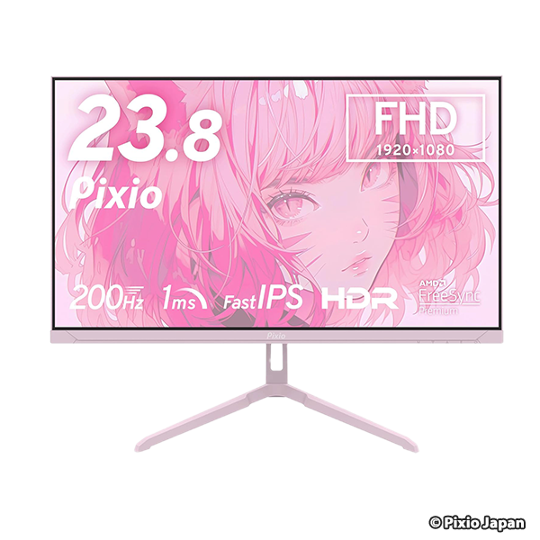 Pixio PX248 Wave Pastel Pink ゲーミングモニター 23.8インチ