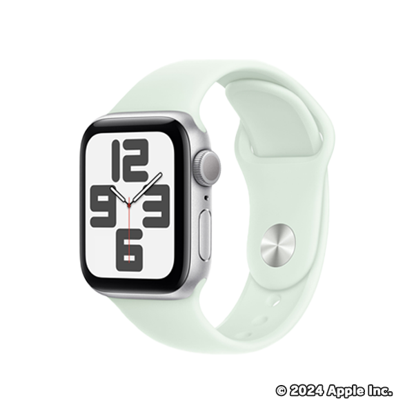 Apple Watch SE (GPSモデル) - 40mmシルバーアルミニウムケースとソフトミントスポーツバンド - SM