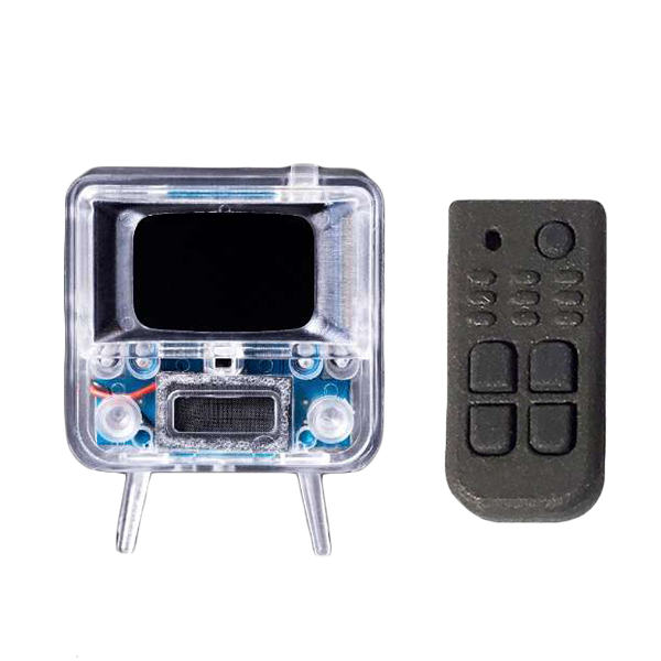 指先サイズなのにちゃんと映る！ ミニチュアテレビ TinyTV 2 クリア ＋Tinyリモコン
