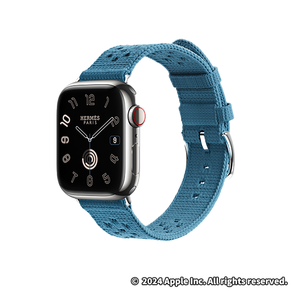 Apple Watch Hermès - 45mmケース用トリコ（ブルー・ジーン）シンプルトゥールストラップ