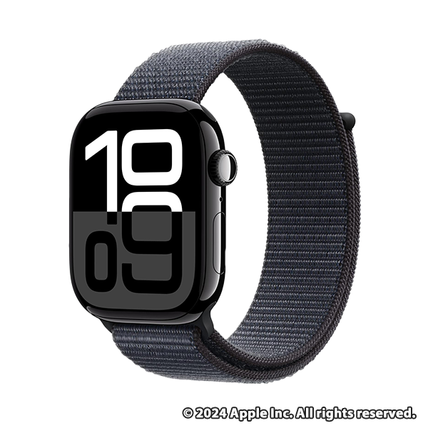 Apple Watch Series 10(GPS + Cellularモデル)- 46mmジェットブラックアルミニウムケースとインクスポーツループ