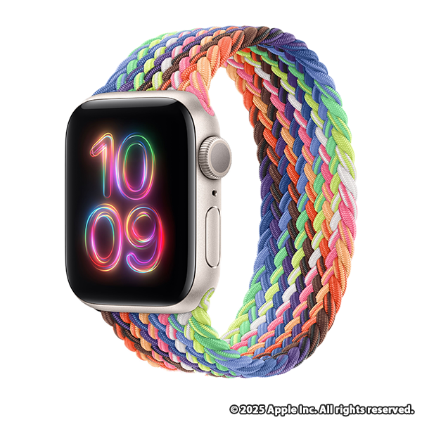 Apple Watch SE (GPSモデル) - 40mmスターライトアルミニウムケースとプライドエディションブレイデッドソロループ - サイズ‍4