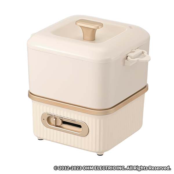 オーム電機　ラーメン鍋  PULMORE ヌードルクッカー ホワイト COK-NB80W 08-1460 OHM