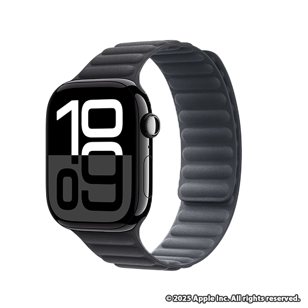 Apple Watch Series 10 (GPSモデル) - 46mmジェットブラックアルミニウムケースとブラックマグネティックリンク - M/L