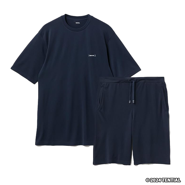 TENTIAL BAKUNE 3D Dry 半袖/上下セット Lサイズ ネイビー