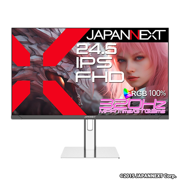 JAPANNEXT 24.5インチ ゲーミングモニター JN-IPS245G320F-HSP 昇降式スタンド有り