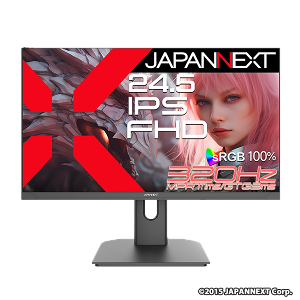 JAPANNEXT 24.5インチ ゲーミングモニター JN-IPS245G320F-HSP 昇降式スタンド無し