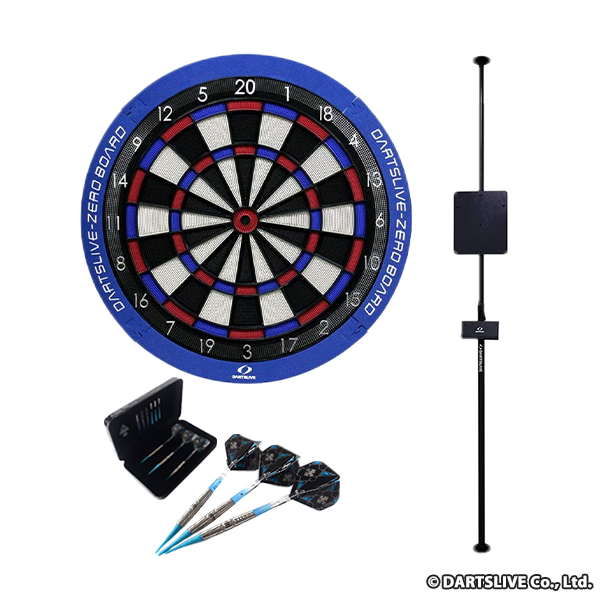DARTSLIVE-ZERO BOARD  静音 ポールスタンドセット　＋　Cuesoul タングステンソフトチップダーツセット20g タングステン95% +高級高品質ケース