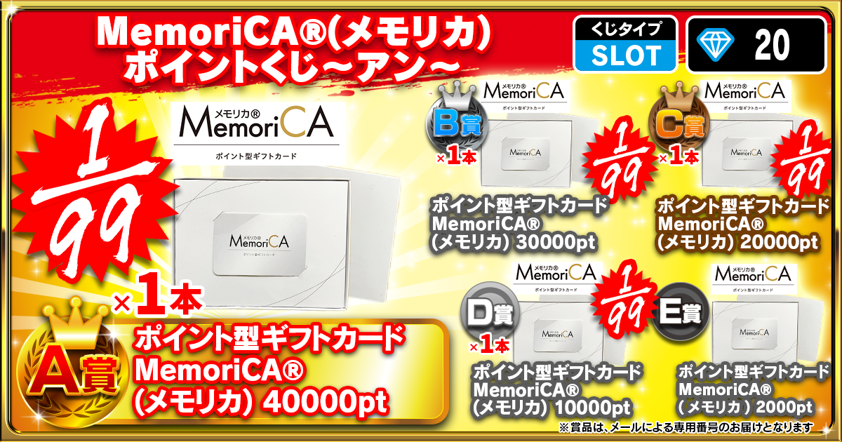 MemoriCA®(メモリカ)ポイントくじ～アン～