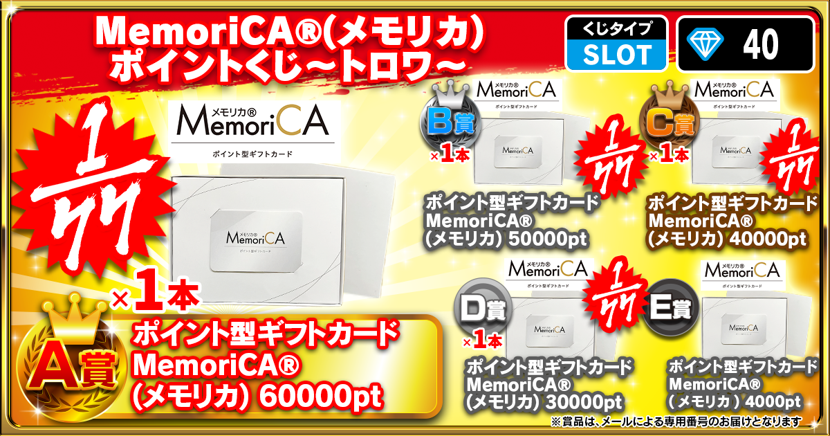 MemoriCA®(メモリカ)ポイントくじ～トロワ～