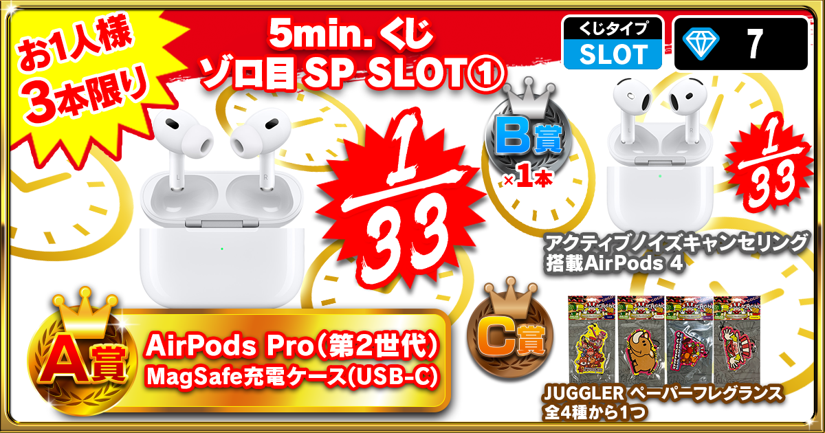 5min.くじ ゾロ目SP SLOT①