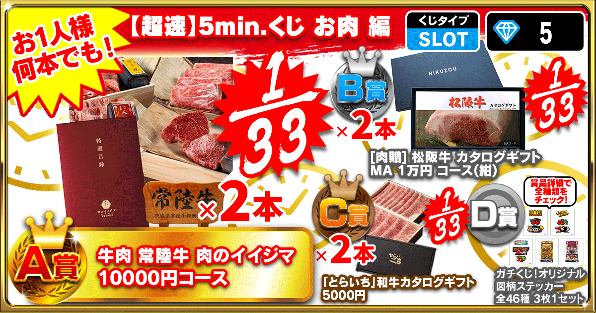 【超速】5min.くじ お肉 編