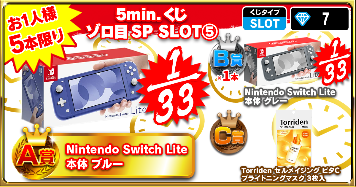 5min.くじ ゾロ目SP SLOT⑤