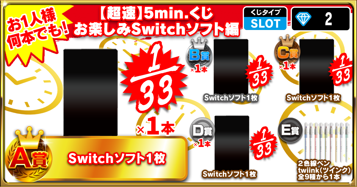 【超速】5min.くじ お楽しみSwitchソフト編