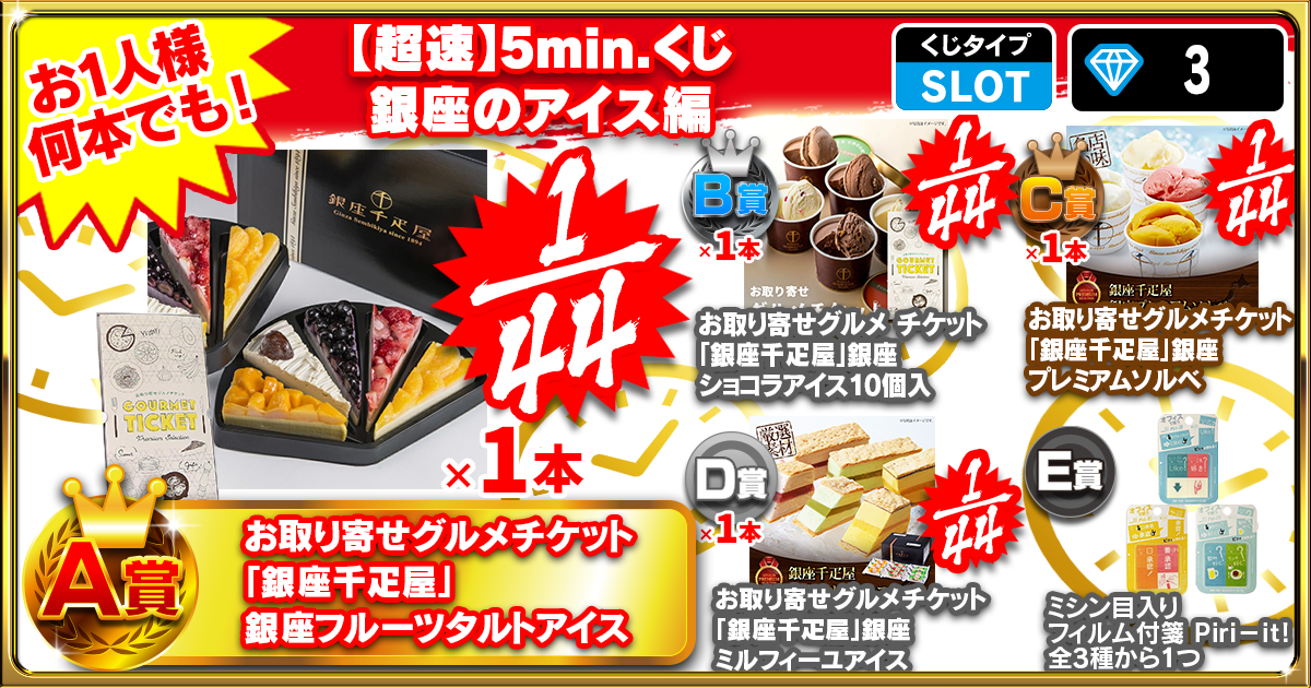 【超速】5min.くじ 銀座のアイス編